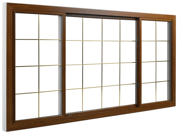 Interior View | Cherry Finish | Thin Brass Glass Dividers | Quarter Half Quarter Slider (end pieces of glass slide toward center)
